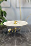 Bird Detailed Porcelain Serving Bowl Decorative Footed Plate & Gold Gilded - 2