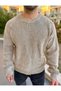 Sweater Knitwear Oversize Non-Pilling Natural Cotton Ripped Detailed Laser Cut Comfortable Cut Loose Sweater - 4