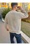 Sweater Knitwear Oversize Non-Pilling Natural Cotton Ripped Detailed Laser Cut Comfortable Cut Loose Sweater - 8