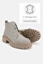 WOMEN BEIGE SUEDE GENUINE NATURAL LEATHER LACE-UP BOOTS & BOOTIES - 3