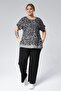 Grey Leopard Print Seasonal Comfort T-Shirt with Slits - Short Sleeve - 3