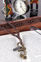 Scooter Engine Design Adjustable Leather Drawstring Necklace Gold Color - 4