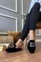 Lukas Black Square Beaded Stone Embroidered Closed-Front Elegant House Slippers - 5