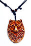 Wolf Figure Locket Design Adjustable Drawstring Brown Necklace - 3