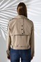 Women's Lined Belted Pocketed Water Repellent Fabric Crop Trench Coat Mink - 9