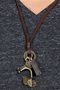 Scooter Engine Design Adjustable Leather Drawstring Necklace Gold Color - 2
