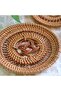Set of 6 Handmade Natural Rattan Coasters Stylish and Durable Design Bohemian Nordic Style (10cm) - 4