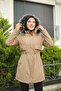 Beige Sheepskin and Waterproof Winter Coat & Coat - 6