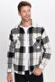 Men's Relax Fit Relax Cut Lumberjack Double Pocket Button Checked Winter Shirt - 2