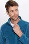 Unisex Relaxed Fit Anti-Pilling Cold-Resistant Indigo Stand Collar Fleece Sweatshirt