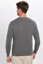 Men's Slim Fit Slim Fit Crew Neck Honeycomb Pattern Gray Knitwear Sweater - 5