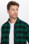 Men's Slim Fit Slim Fit Lumberjack Button Collar Checked Winter Shirt