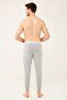 BASE. Polo Assn. Men's Gray Melange Thin Cotton Pajama Bottoms 18470 - 4