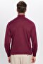 Men's Slim Fit Slim Fit Full Turtleneck Solid Wool Burgundy Knitwear Sweater - 6
