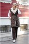 Women's Fur Detailed Quilted Vest - 8