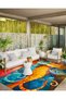 Schwan Collection Multicolored Cartoonist Cat Family Patterned Modern Decorative Carpet 03 - 3
