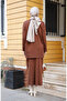 Women's Mercerized Button Detailed Skirted Double Knitwear Suit - 7