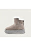 Genuine Suede Leather Women's Boots with Back Zipper and Gray Fur Inside - 2