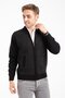Men's Middle-Aged and over Knitwear Knitted Acrylic Zippered Winter Dad Cardigan 2062-Black