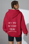 Unisex Hey You Printed Red Sweatshirt