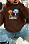 Unisex Gumball and Darwin Printed Brown Sweatshirt