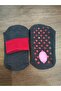 Women's 6 pairs of towel-lined non-slip abs b Printed home socks medium conch - 2