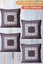 4-Piece Digital Printed Gift Sofa Set - Uzbek Patterned Cherry White Gray