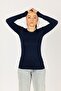 Basic Long Sleeve Crew Neck Lycra Blouse / Bodysuit - 2