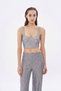 Sequined Bustier Blouse Gray