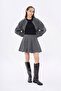 Thick Pleated Stitch Mini Skirt Anthracite - 4