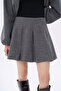 Thick Pleated Stitch Mini Skirt Anthracite - 3