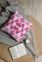 4-Piece Digital Printed Gift Sofa Set - Pink Diagonal Drawing - 2