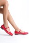 " Açelya " Ballerinas Red Patent Leather Round Toe Closed Helmet Flat Sole Orthopedic New Season - 4