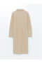 Shirt Collar Shiny Look Dress - 6