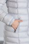 Women's Gray Long Inflatable Coat with Hood and Fur - 4