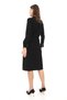 Button Detailed Long Sleeve Midi Dress 7062 Black - 4