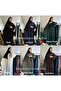 Collar Zippered Gathered Sleeve Lace-up Long Hijab Dress - 3