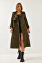 Women's Khaki Garni Windbreaker Detailed Covered Trench Coat 2488 60261003 - 7