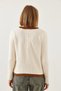 Women's White Pocket Patterned Knitwear Cardigan 241064 60251986 - 5