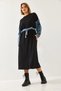 Women's Black Sleeves Denim Detailed Dress 8083 60351247 - 5