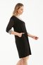 Women's Large Size Sleeve Transparent Detail Knitted Black Dress - 4