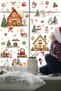 Santa Claus and Friends New Year Christmas Ornament Glass Door Wall Sticker Set - 2
