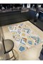 Asena Collection Yellow Blue Themed Mixed Geometric Shapes Patterned Modern Decorative Carpet 29