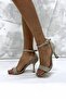 Beige Suede Single Strap Women's Shoes Lk210 - 2