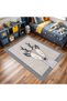 Asian Collection Gray Beige Polka Dot Patterned Cute Deer Woven Base Modern Decorative Carpet Asian16 - 4