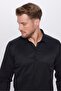Men's Modern Fit Slim Fit Cotton Easy-Iron Dobby Black Shirt - 3