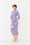 Women's Finger Detailed Long Ribbed Knitwear Dress - 4