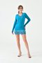 Women's Viscose Lace Detailed Long Sleeve Curve Sports Stylish Blouse Tunic - 5