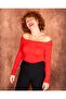 Off Shoulder Madonna Collar Red Women's Blouse - 9