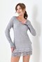 Women's Viscose Lace Detailed Long Sleeve Curve Sports Stylish Blouse Tunic - 7